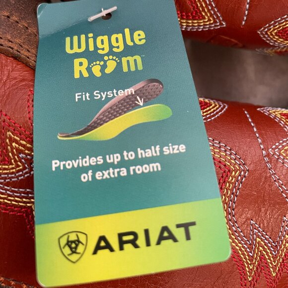 NIB Ariat Kid's Dark Earth Workhog Wide Square Toe Leather Boots. Cowboy Cowgirl - Picture 8 of 15